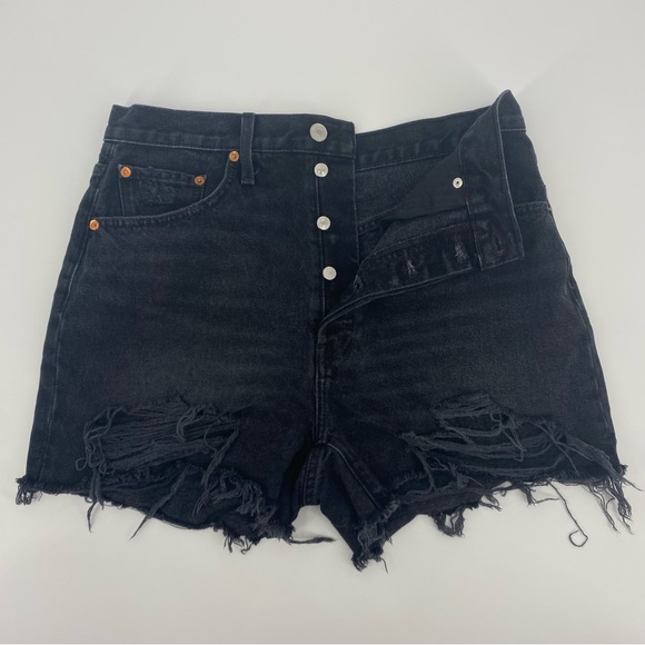 RE/DONE 50s Cut off Denim Shorts in Shadow Black - Picture 9 of 16